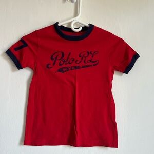 6 polo by Ralph Lauren boys tee shirt nyc red navy short sleeve top cotton